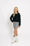 The Rachel Skort in Black and Grey Checkered  by Cheryl Creations