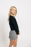 The Rachel Skort in Black and Grey Checkered  by Cheryl Creations