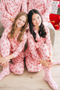 Kids Coquette Candy Cane Satin PJ Set