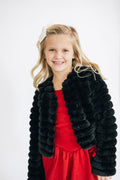 Flowers By Zoe Black Lined Fur Coat