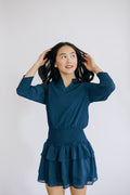 Harriett Dress in Dark Teal by PLEAT