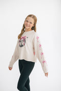 Embroidered Bow & Disco Ball Sweatshirt by Paper Flower