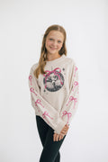 Embroidered Bow & Disco Ball Sweatshirt by Paper Flower