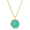 Enamel Pendant Cross Necklace