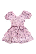 Tween Delilah Dress in Violet Stripe Floral by Katie J NYC