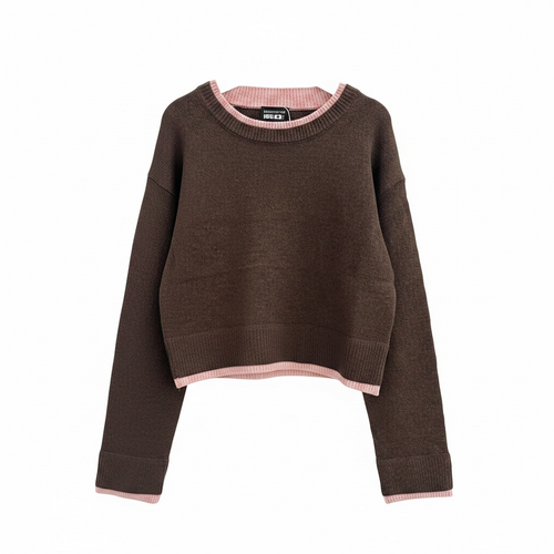 Katie J Girls Nova Sweater in Espresso/Pink