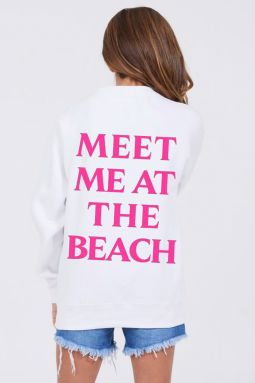 Meet Me At The Beach Oversized Sweatshirt