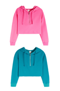 Suzette Tween Cloud Crop Half Zip