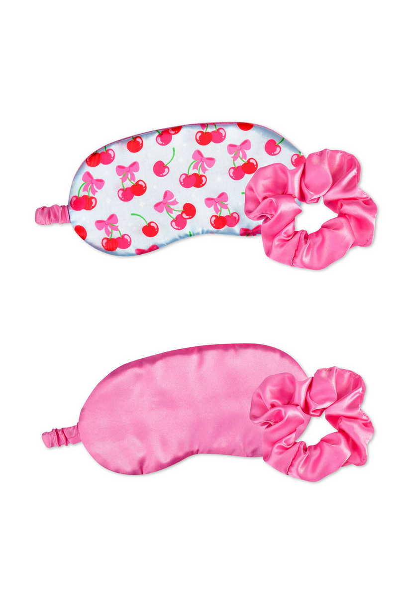 Cheerful Cherries Eye Mask & Scrunchie Set