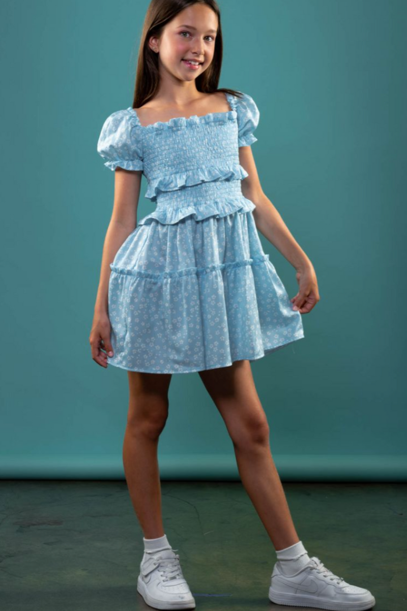 The Berkley Dress in Blue Floral by Miss Behave