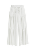 Drawstring Pull On Pant in White by Tractr Girls