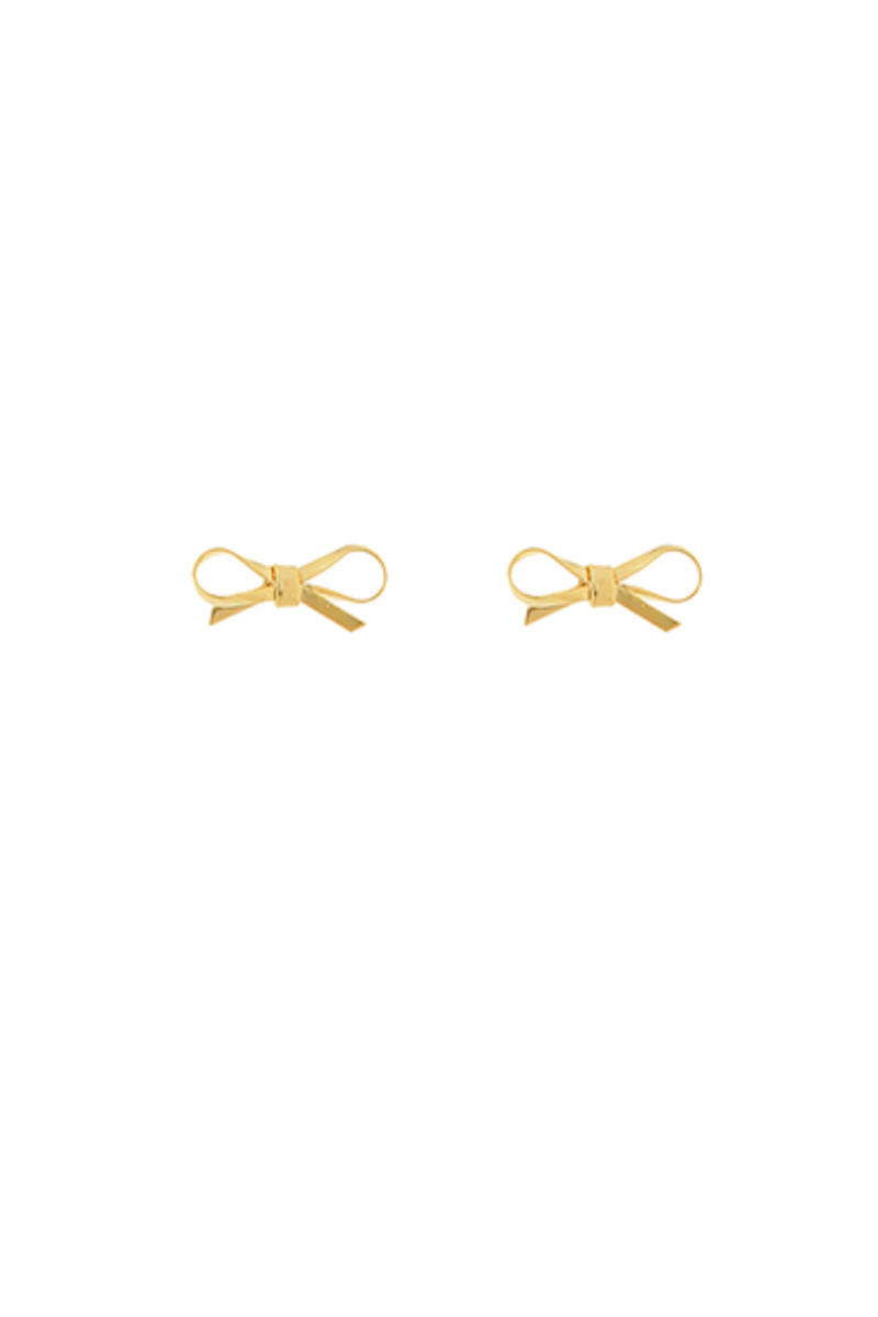 Gold Dipped Bow Stud Earrings