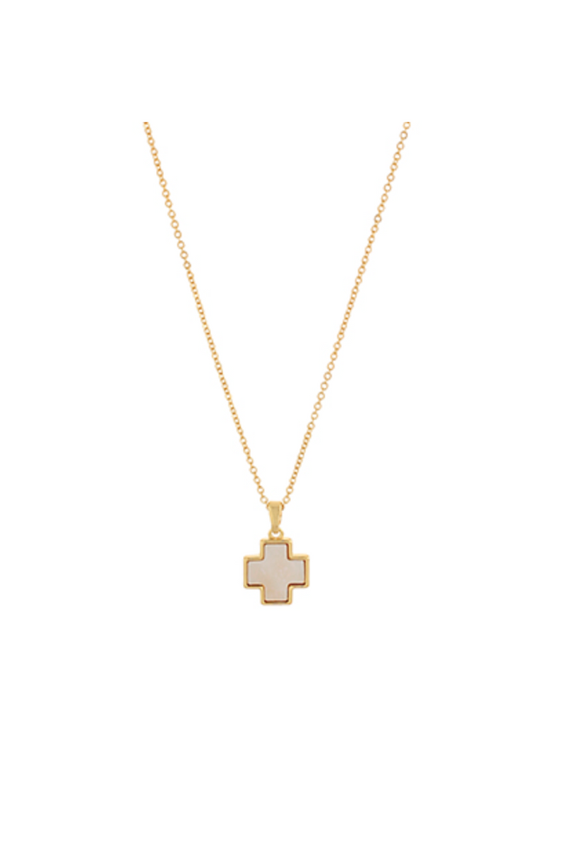 Mother Of Pearl Cross Necklace