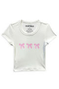 Katie J NYC Girls Coquette Bow Tee