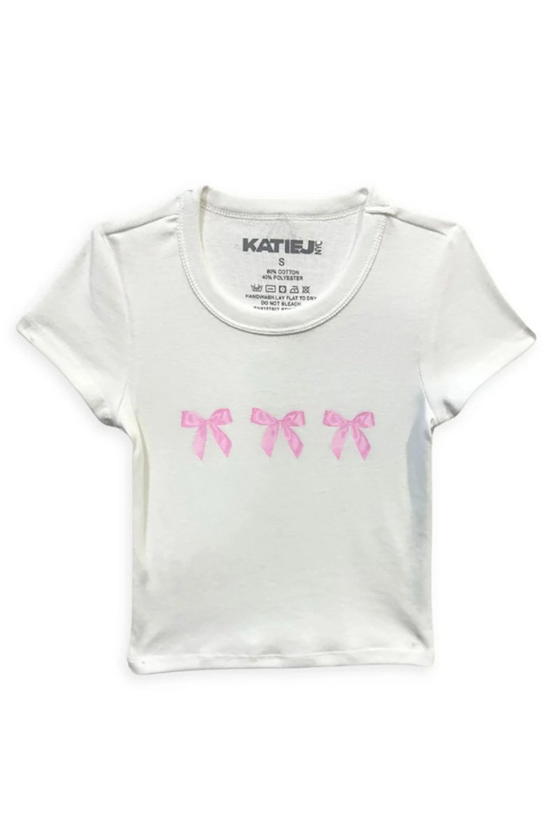 Katie J NYC Juniors Coquette Bow Tee