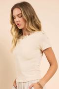 Dua Short Sleeve Ribbed Tee by Sadie & Sage