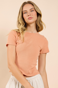 Dua Short Sleeve Ribbed Tee by Sadie & Sage