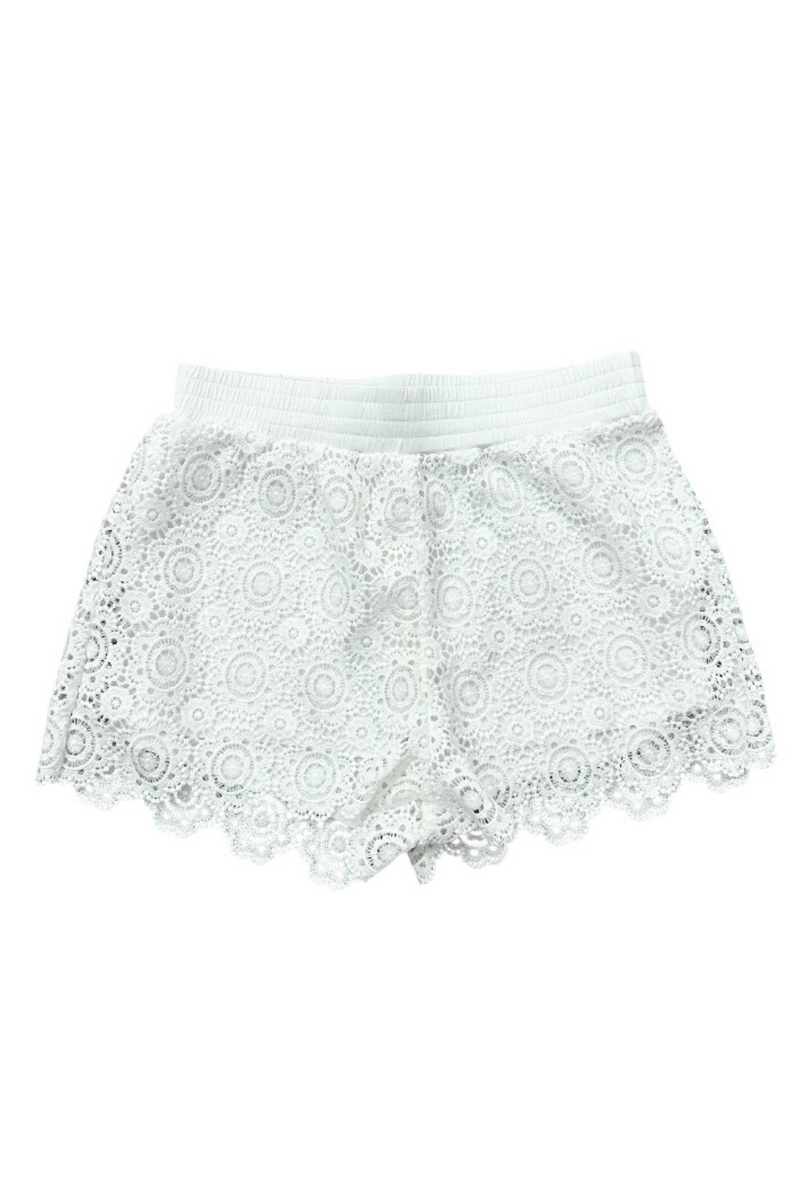 White Crochet Shorts by Design History