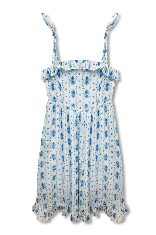 Juniors Ivy Dress in Santorini Stripe Floral Cascade by Katie J
