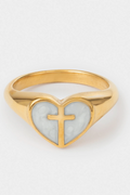 Enamel Heart Cross Ring by Elevated Faith