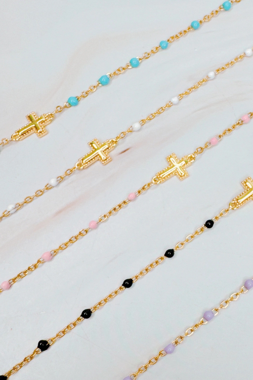 Dainty Dots Cross Chain Bracelet