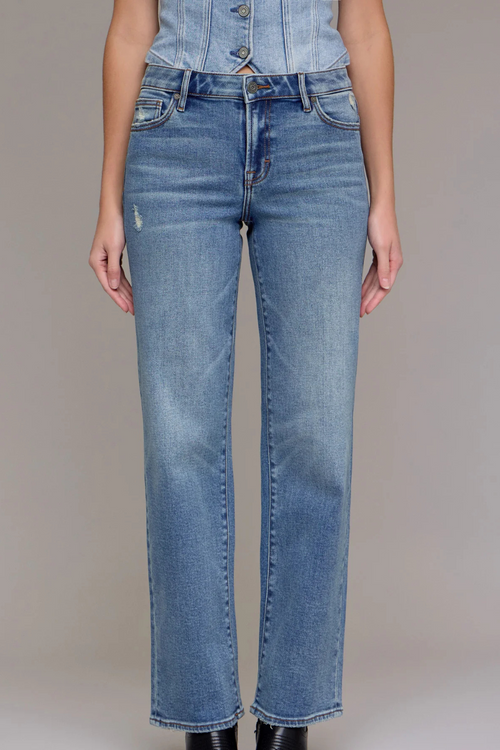Ella Mid Rise Straight in Medium Vintage by HIDDEN