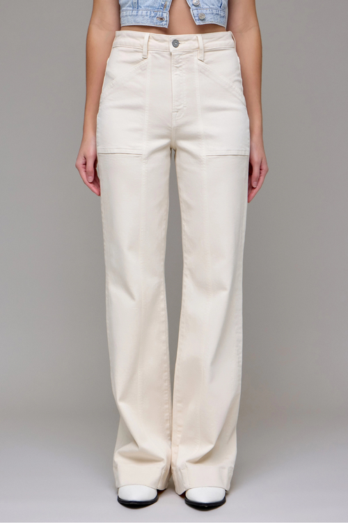 HAPPI Wide Comfort Flare in Ecru by HIDDEN
