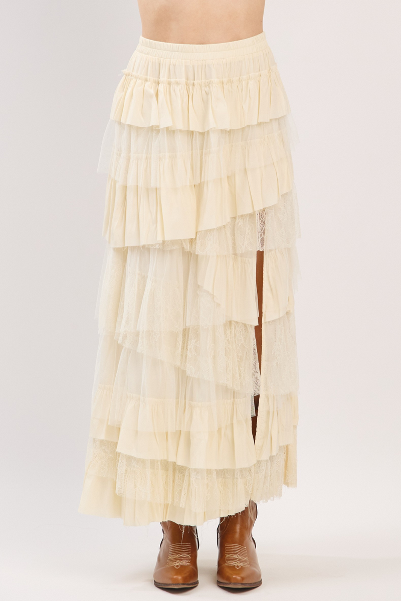 Libby Lace Tiered Maxi Skirt