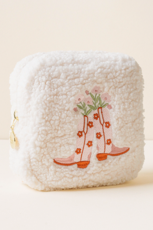 Cowgirl Boots Square Teddy Pouch
