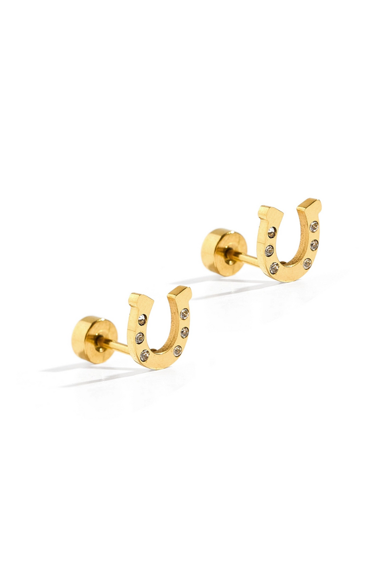 Horseshoe Screwback Stud Earrings