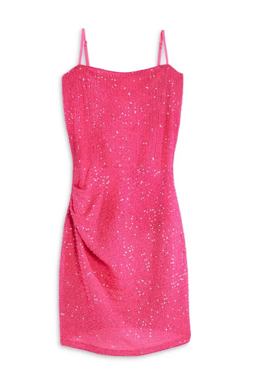 Girls Maddy Dress in Neon Pink by Katie J