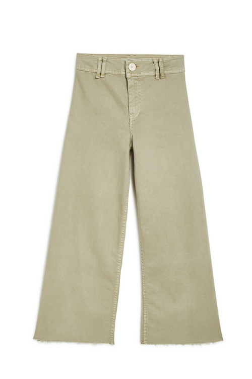 Girls Wide Leg Ankle Crop in Sage by Tractr