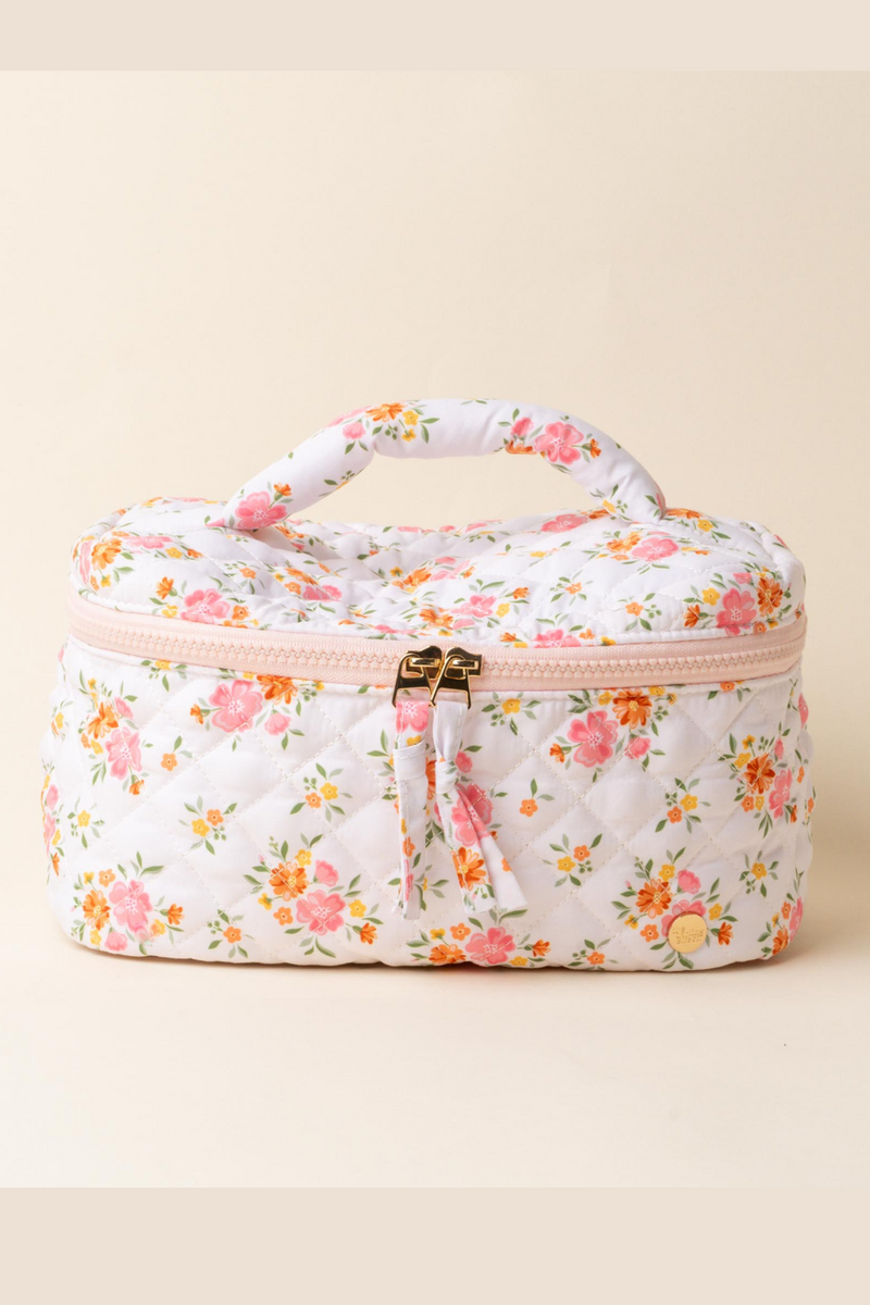 Glam & Go Quilted Cosmetic Bag-Endless Daydream Cream