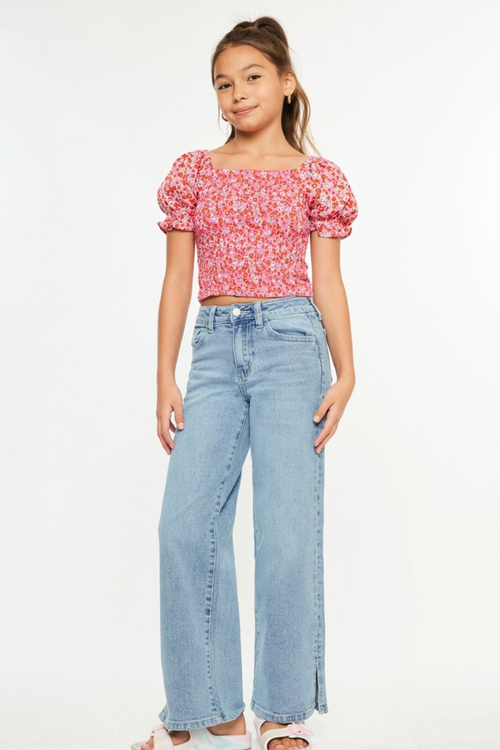 Kan Can Girls Wide Leg Jeans