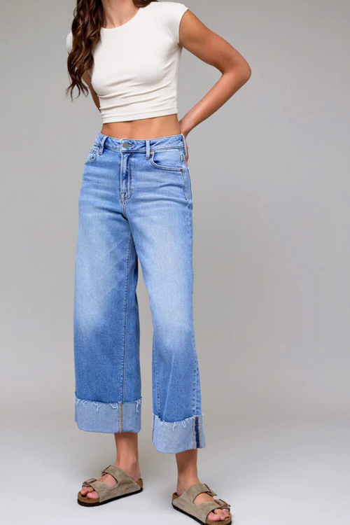 Nori Cuffed High Rise Wide Leg by HIDDEN