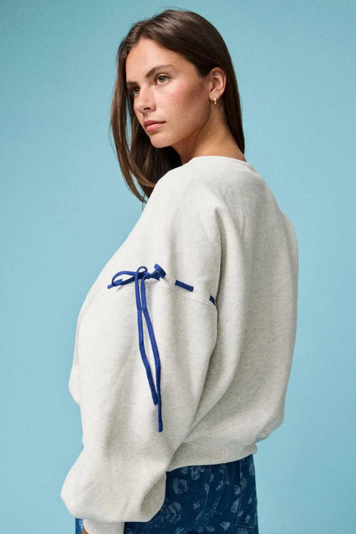 Laney Oversized Tie-Detail Sweatshirt