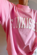 Sunkissed Coconut Pink Varsity Embroidered Mockneck
