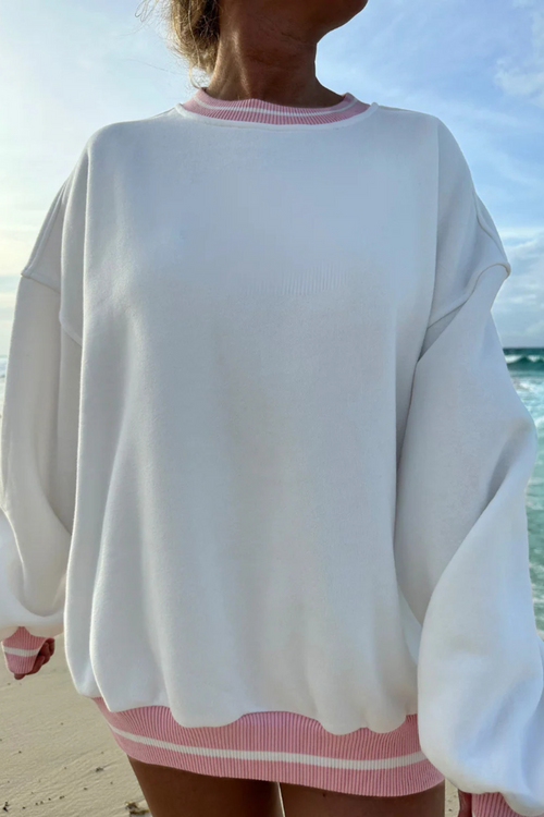 Sunkissed Coconut Preppy Crew Sweatshirt