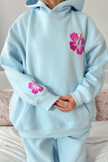 Sunkissed Coconut Hibiscus Flower Embroider Hoodie
