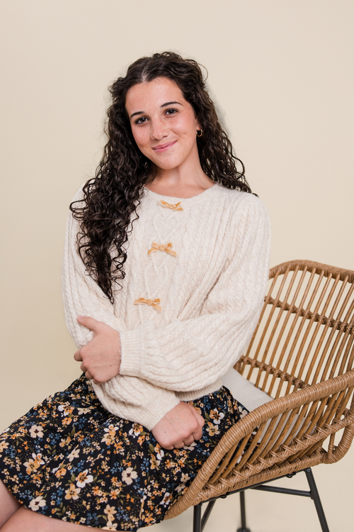 Cable Knit Bow Sweater