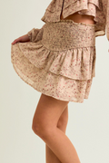 Zara Smocked Floral Skirt