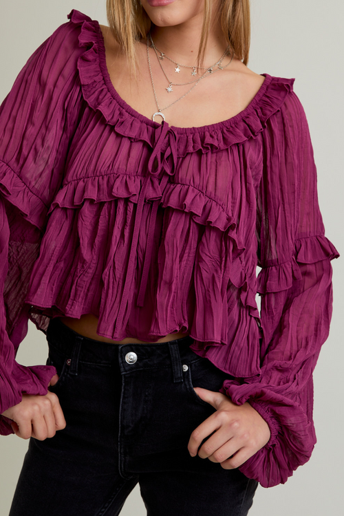 Janice Ruffle Top
