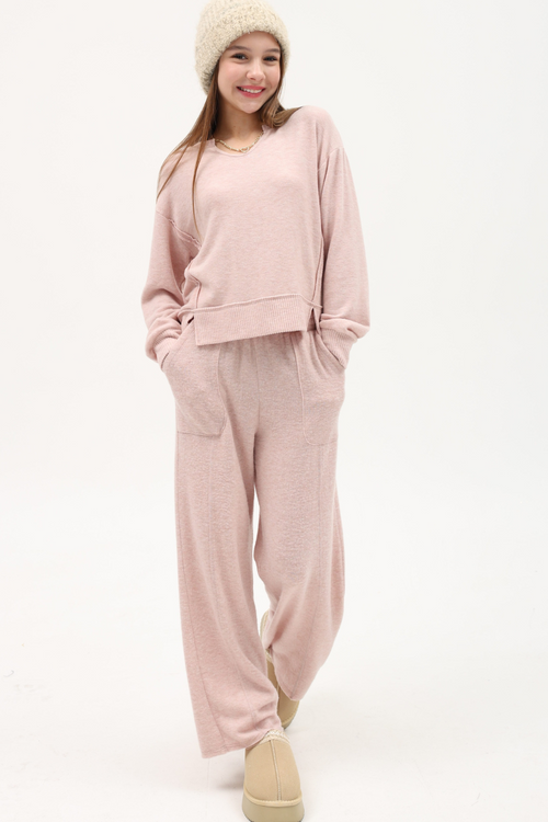 Hacci Jersey Wide Leg Pocket Pants By TENLY