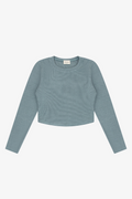 Ribbed Curved Hem Shirt By TENLY