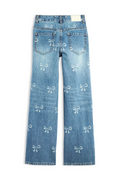 Chicago Distressed Bow Print Low Rise Jeans by Katie J