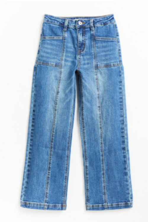 Tractor Girls Front Seam Utility Wide Leg Jeans