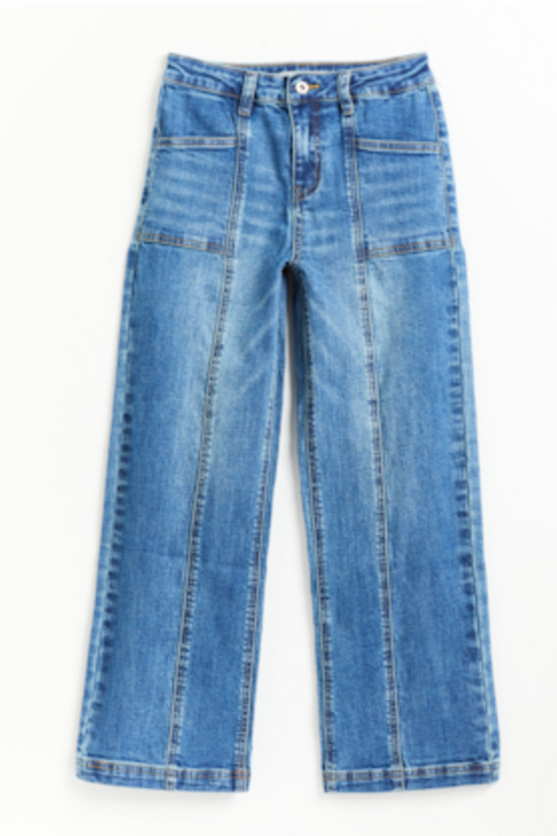 Tractor Girls Front Seam Utility Wide Leg Jeans