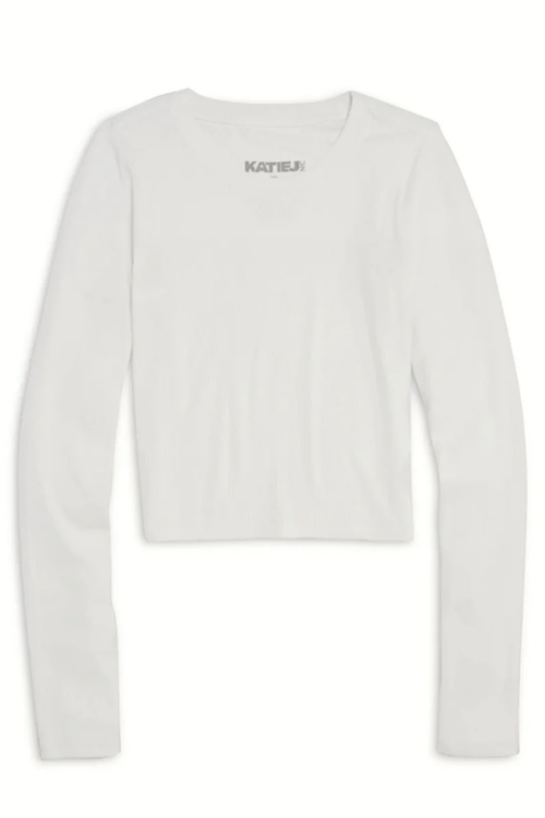 Girls Long Sleeve Livi Tee in Ecru by Katie J NYC