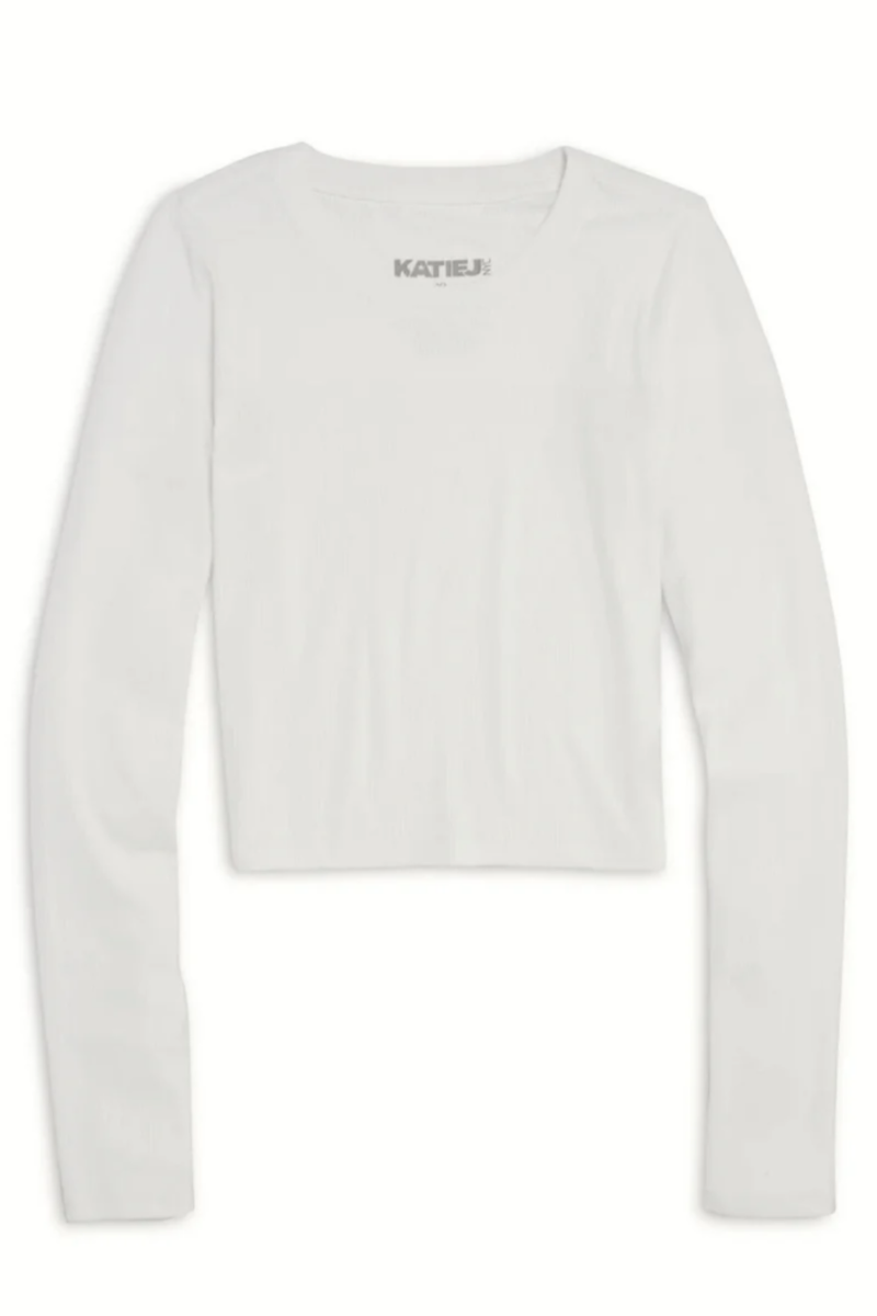 Girls Long Sleeve Livi Tee in Ecru by Katie J NYC