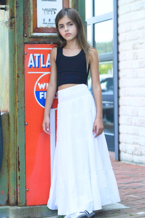 Girls Meadow Skirt in White by Katie J NYC